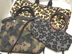 Muveil ミュベール レディース バッグ 3個セット ◇ ハンドバッグ トートバッグ 2WAY ショルダー カモフラ レオパード ナイロン キャンバス