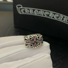 クロムハーツ   Chrome Hearts 指輪 リング ルビー 十字 刻印 1992