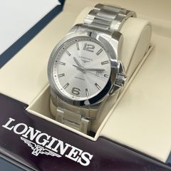 【未使用品】 ロンジン LONGINES コンクエスト  L3.759.4.76.6 メンズ 腕時計 シルバー デイト クオーツ ※記念贈呈刻印有り 質屋・リサイクルマート宇部店