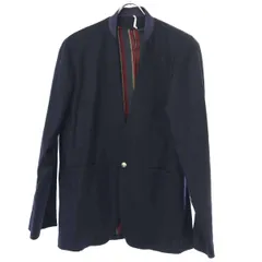 m's braque エムズブラック 22AW no collar S1B jacket  ウールフランネルノーカラージャケット ネイビー 38のサムネイル