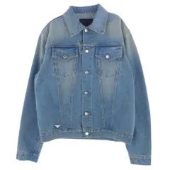 PRADA プラダ デニムジャケット 23SS GEB227 S231 12K1  三角プレート ロゴパッチ デニムジャケット インディゴブルー系 XL【中古】のサムネイル