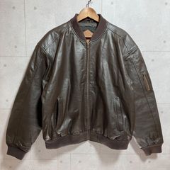 ドイツ軍✨ campri MA-1 レザージャケット グレー オレンジ XL相当 