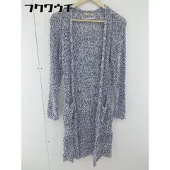 ◇ ROSE BUD ローズバッド 透かし編み コットン ニット ロング カーディガン サイズF ネイビー系 レディース 【中古】 【1105240005231】