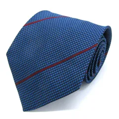 ジバンシィ ブランド ネクタイ ストライプ柄 チェック柄 シルク イタリア製 PO メンズ ネイビー GIVENCHY ｼﾞﾊﾞﾝｼｰ 【中古】