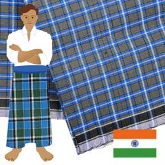 【商用可】インドのボトムズ ルンギ布「STITCHED（縫い合わせ済み）」90