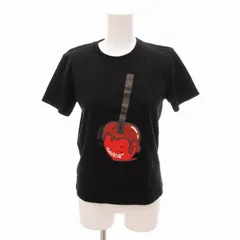 ルシアンペラフィネ LUCIEN PELLAT-FINET Tシャツ カットソー りんご アップル ラバープリント 半袖 イタリア製 S 黒 ブラック /HO● 0124 ■GY19