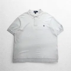 Polo by Ralph Lauren 90年代 ポロシャツ 3XL ビッグサイズ ホワイト 鹿の子 スモールポニー刺繍
