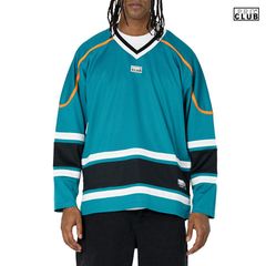 PRO CLUB HEAVYWEIGHT HOCKEY JERSEY【TURQUOISE】(プロクラブ 通販 服 大きいサイズ ホッケージャージ ジャージ 長袖 ロングスリーブ ヘビーウエイト シンプル ロゴ)