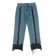 24ss HIGH-GATE リメイク サイドラインデニムパンツ ストライプ - メルカリ