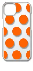 【新品未使用】iPhone13 アイフォン13 クリア ハードケース ドット柄 水玉 (オレンジ) スマホケース カバー cl-iphone13-dotbig-07