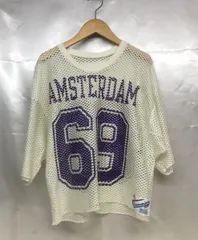 Champion チャンピオン 80s AMSTERDAM アムステルダム メッシュフットボールシャツ 短丈 Tシャツ サイズM レディース ユニセックス