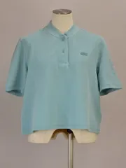 ラコステ LACOSTE スタンドカラー ポロシャツ 半袖 36サイズ ライトグリーン レディース e_u F-S4384