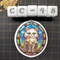 방수 스티커 고양이 스테인드 글라스 스타일 일러스트 멋진 CC-48