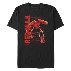 【送料無料】 マーベル メンズ Tシャツ トップス Men's Marvel Captain America Brave New World Red Hulk Brick Background Graphic Tee Black