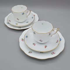ヘレンド ミルフルール カップ＆ソーサー ケーキプレート トリオ ペアセット MF