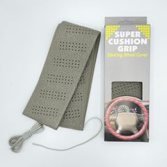 【グレー】スポーツグリップ  SUPER  CUSHION GRIP 裁縫不要 巻き付けタイプ ハンドルカバー ステアリングカバー USDM アメ車