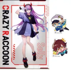 【中古】クリアファイル Selly/カワセ＆うぉっか A4クリアファイル＆ステッカーセット 「一番くじ CRAZY RACCOON」 クリアファイル＆ステッカー賞
