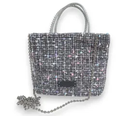 美品 23AW ANTEPRIMA アンテプリマ ワイヤー ツイード スモール 2WAY ハンドバッグ ショルダーバッグ グレー×ピンク レディース 古着 中古 USED