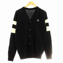 フレッドペリー FRED PERRY カーディガン ニット ｋ5534-102 ライン 長袖 S 黒 ブラック /☆G