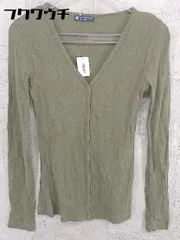 ◇ PETIT BATEAU プチバトー リブ 長袖 薄手 カーディガン サイズXS カーキ レディース 【中古】 【1002800400096】