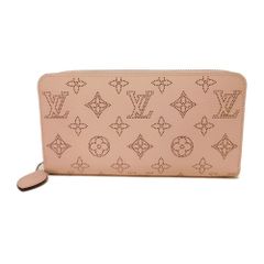LOUIS VUITTON ルイ・ヴィトン ジッピーウォレット 現行 LVロゴ フラワー パーフォレーション パンチング パステル ピンク ラウンドファスナー ロングジップウォレット RFID IC モノグラム マヒナ ローズジャスミン 長財布 M82755