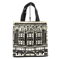 HARRODS(ハロッズ) トートバッグ美品  - アイボリー×黒 コーティングキャンバス