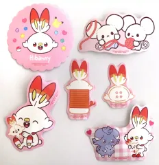 【中古】シール・ステッカー ワッカネズミ＆ヒバニー＆ニャスパー おさいほう道具ステッカーセット 「一番くじ ポケピース ～“PEACE”なおさいほうのひととき～」 J賞