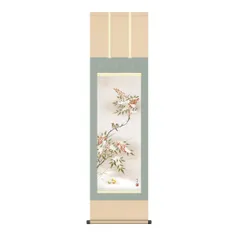 美品 1476 「柿」 共箱 肉筆 絹本 書 日本画 掛軸 おもてなし 美品 1476 「柿」 共箱 肉筆 絹本 書 日本画 掛軸 おもてなし