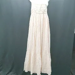 ◇ ⊂ LAGUNAMOON コットン100% ビジュー装飾 ノースリーブ マキシ丈 ワンピース サイズM ピンク レディース E  【1412260027830】