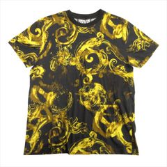 ヴェルサーチジーンズ ポーセリン バロッコ 半袖Tシャツ 総柄 ブラック　M ヴェルサーチジーンズ VERSACE JEANS COUTURE ポーセリン