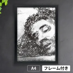 フランシスコ・デ・ゴヤ（Francisco de Goya）『Gran Coloso dormido（眠れる大巨人）』という題名の、ゴヤの手書き作品。鉛筆リトグラフ（1824-1828年）アートポスターA4 マット紙【フレーム付】《IN》