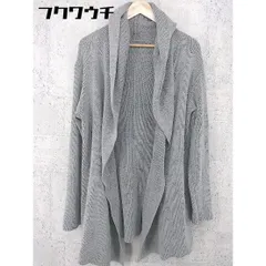 ■ AS KNOW AS アズノゥアズ コットン 長袖 ロング ニット カーディガン  グレー レディース  【中古】 【1002802592041】