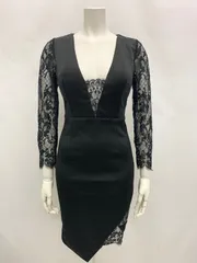 1459 JEWELS ジュエルズ　キャバクラ　ドレス　レース　ミニ　タイト　伸縮性　シンプル　キャバドレス　M