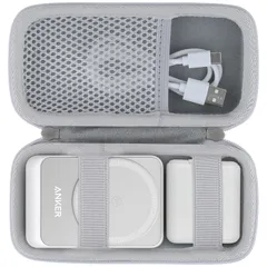 【在庫処分】Charging Station (Foldable Wireless 3-in-1) MagGo マグネット式 3-in-1 【ケースのみ】Anker ワイヤレス充電ステーション専用収納ケース，ホワイト‐Khanka