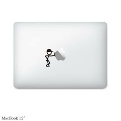 【全機種対応】MacBookステッカー スキンシール デカール 棒人間リーン帽子