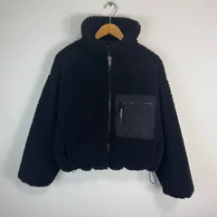 ZARA ザラ ボアジャケット ブルゾン ショート丈 オーバーサイズ  レディース USサイズS ブラック 古着 ストリート