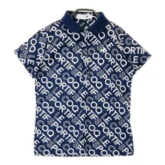 サイズ：M LECOQ GOLF ルコックゴルフ 2023年モデル 半袖 ポロシャツ 総柄 ネイビー系 [240101274682]# ゴルフウェア レディース ストスト