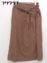 ◇ ◎ MERLOT IKYU メルロー イキュウ ウエストリボン付き 膝下丈 スカート ブラウン レディース 【中古】 【1105200004168】