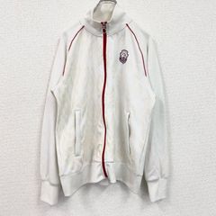 古着 used　umbro　アンブロ　長袖スウェット　フルジップ　ジャージ　ワンポイントロゴ　白　ホワイト　Lサイズ