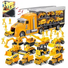 【在庫処分】12台ミニカーセット トラック 1台収納車 車おもちゃ 工事マップ付き 建設車両セット はたらく車 工事カー 作業車両 合金製ミニカー 建設車両 室内遊び 男の子 女の子 贈り物 クリスマス 誕生日のプレゼント