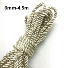 髪飾り組紐6mm ロープ 4.5mツイストコードアイボリーゴールド