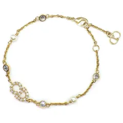 クリスチャンディオール Christian Dior ブレスレット Clair D Lune クレール ディー リュヌ B0668CDLCY_D301 CD シグネチャー レジンパール クリスタル(ラインストーン) ゴールドトーンメタル 【中古】