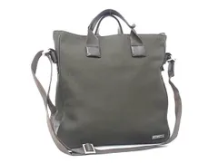■新品同様■ LACOSTE ラコステ キャンバス 2WAY ハンドバッグ トート ショルダー クロスボディ メンズ カーキ系 FR0714のサムネイル
