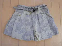 ★5 新品 未使用 イピンコパリーノ i pinco pallino マメール アウトレット 子供服 女の子 6歳 約 110cm スカート グレー ベージュ ベルト付き フォーマル 発表会 春 夏 秋 冬 ボトムス ガールズ キッズ 【中古】