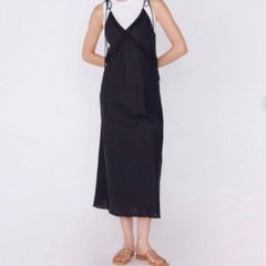 新品 未使用 タグ付き Sea  room lynn シールームリン BIAS フリルキャミワンピース リネン リボン 002140044 黒 ブラック Sサイズ レディース 夏 有明ガーデンrecollect店 23 No.322