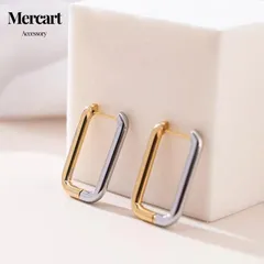 サージカルステンレス製 ピアス フープ 金属アレルギー 2way キャッチレス バイカラー シンプル 大人 おしゃれ リバーシブル