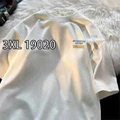 [3XL 19020]メンズ ファッション 服  オシャレ シンプル 大人 かっこいい 大きいサイズ ストリート 紳士服 夏 白 冷感 半袖 T シャツ 薄手 ゆったり アメリカン 綿 厚手 五分袖