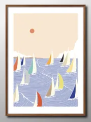 大人気　人気画家作品　101cm　ROBERT SCHAAR ポスター「ヨット」 大人気 人気画家作品 101cm ROBERT SCHAAR ポスター「ヨット」