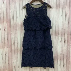 ローレン ラルフローレン LAUREN RALPH LAUREN ドレス ノースリーブ ひざ丈 フレア レース フラワー ネイビー 紺 4