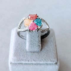 ☆NEW☆トルコ製 ジルコニア&925silver リング（クローバー）